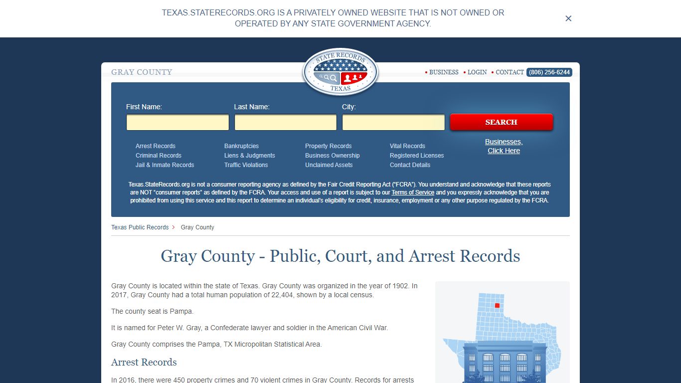 Gray County - Public, Court, and Arrest Records